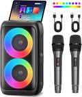 Portable Karaoke Bluetooth Party Speaker with Wireless Microphones