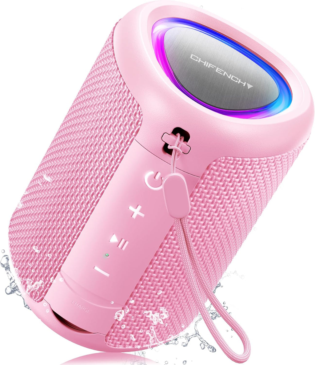 PulseSound Portable Bluetooth Speaker IPX5 Waterproof LED Lights