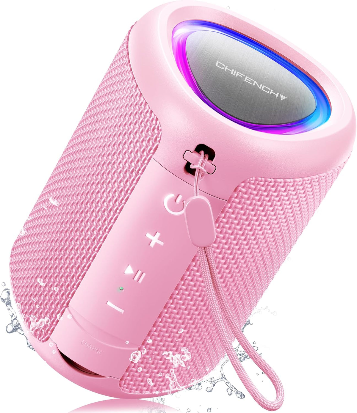 PulseSound Portable Bluetooth Speaker IPX5 Waterproof LED Lights