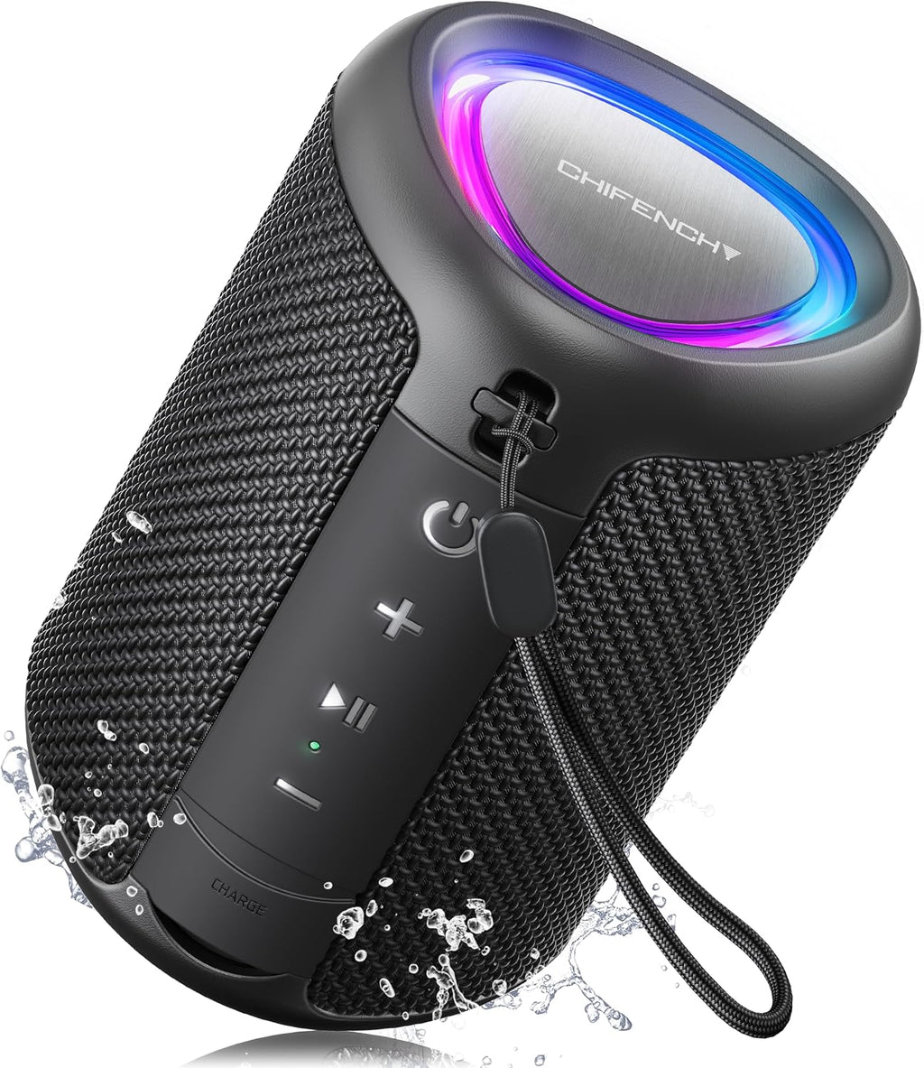 PulseSound Portable Bluetooth Speaker IPX5 Waterproof LED Lights