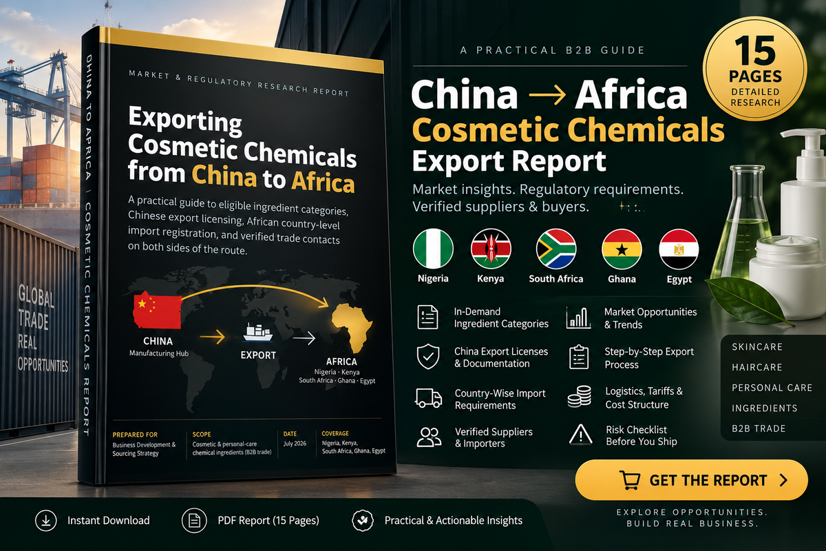 China → Africa Cosmetic Chemicals Export Report
