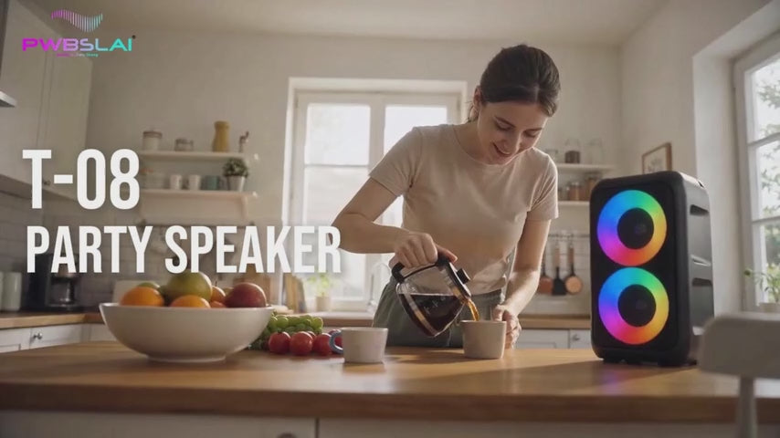 Portable Karaoke Bluetooth Party Speaker with Wireless Microphones